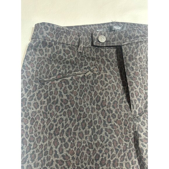 Simply Vera Wang Skinny Pants, Brown Black Animal Print Leopard Size L - Picture 3 of 7